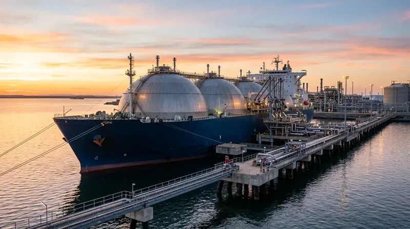 LNG carrier at a liquefaction terminal